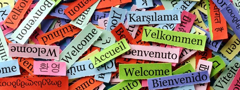 Papierschnipsel mit Aufschrift Welcome